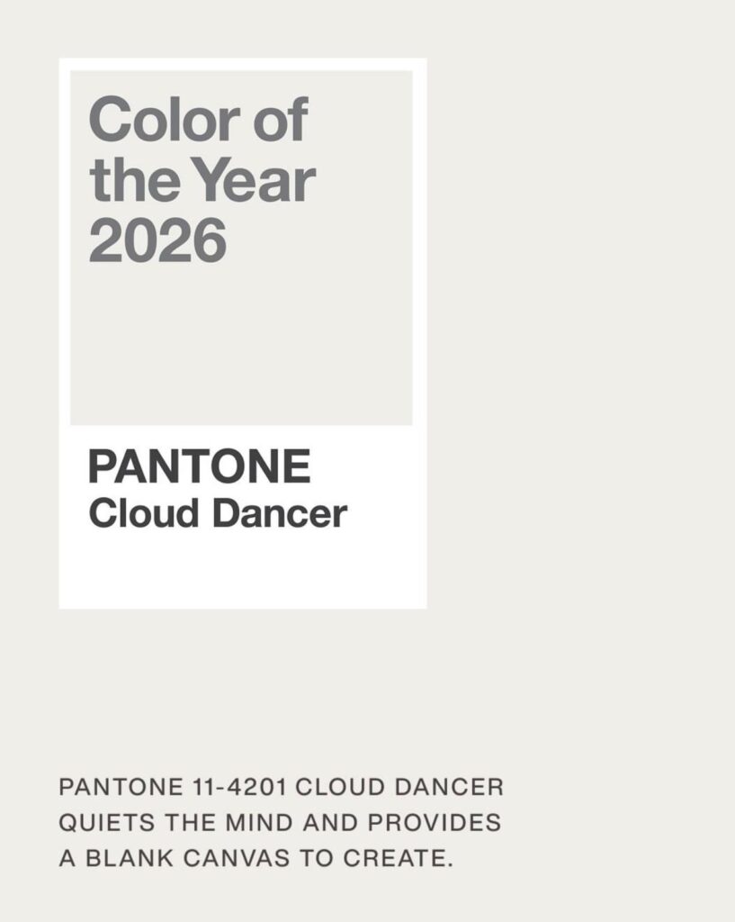 Color del año 2026 - Pantone cloud Dancer